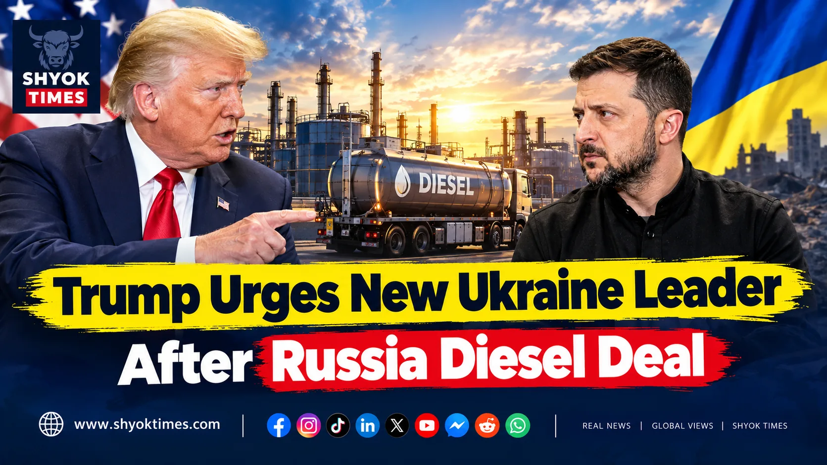 Trump calls for new Ukraine leader after diesel deal in 2026