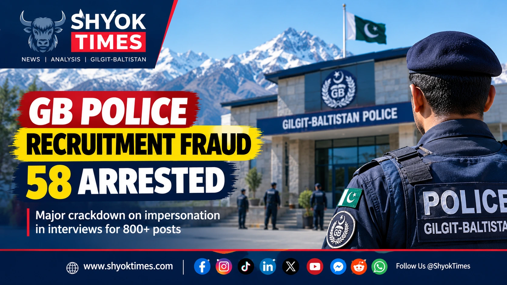 Gilgit-Baltistan Police recruitment fraud case involving alleged candidate impersonation.