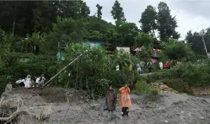 Nepal China floods devastation