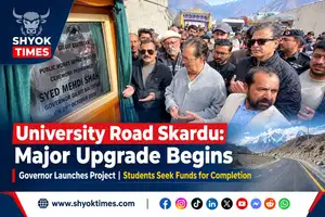 University Road Skardu project inaugurated by Gilgit-Baltistan Governor Syed Mehdi Shah.