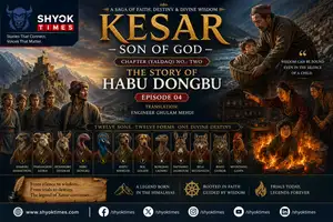 Kesar – Son of God Episode 04 — Habu Dongbu faces trials of survival as he is taken to the river, cliff, and fire, revealing wisdom beyond fear in a Himalayan setting.