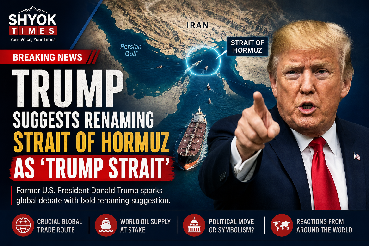 Trump Strait Proposal map of Strait of Hormuz
