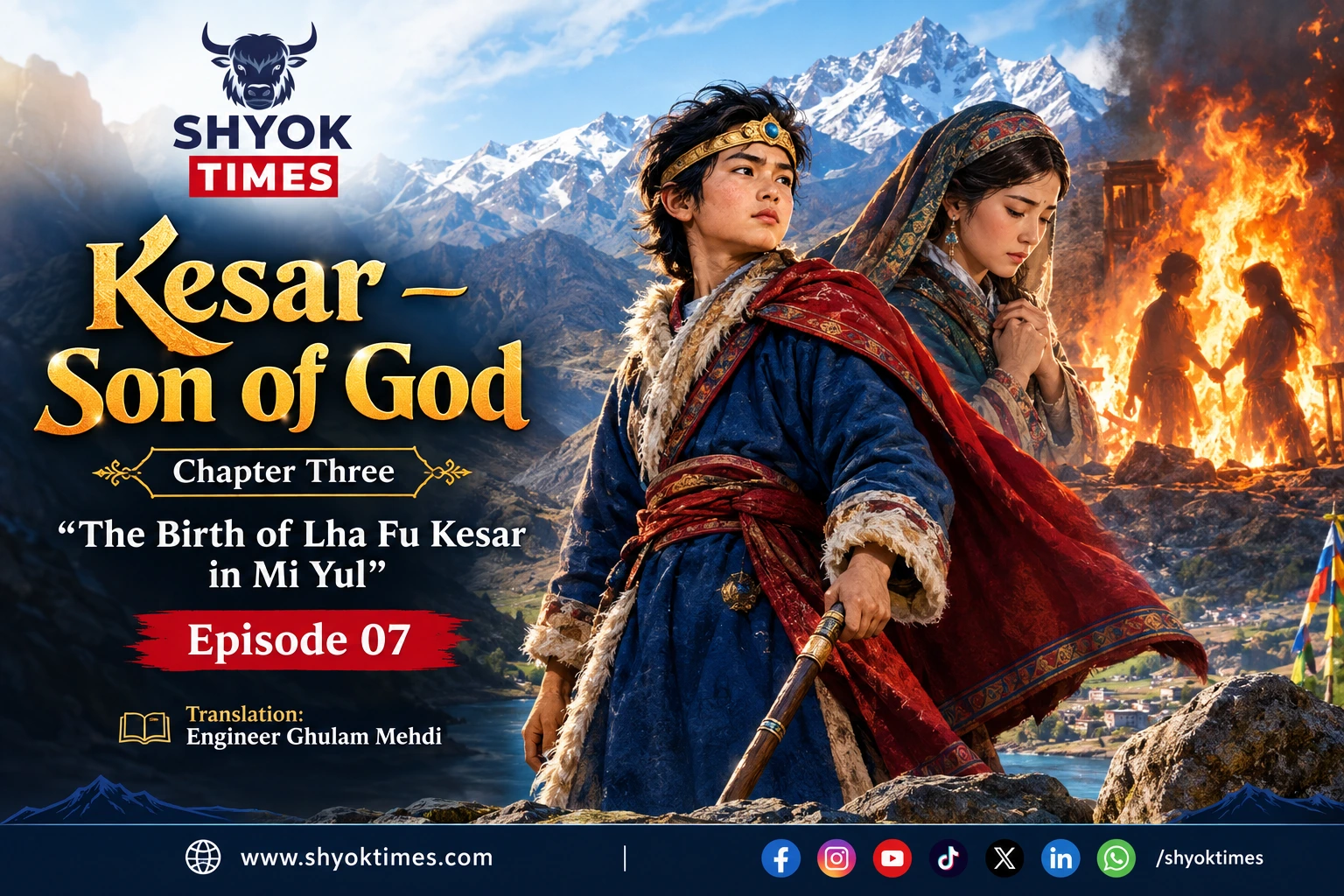 Kesar – Son of God Chapter Three Episode 07, depicting Lha Fu Kesar and his mother in the Himalayan mountains